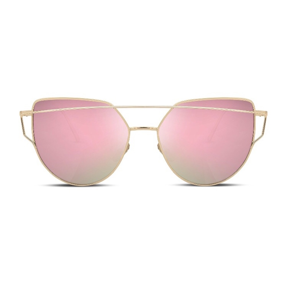 •SOLD•NWT Gold Cat eye sunnies w/pink mirror - Picture 2 of 4